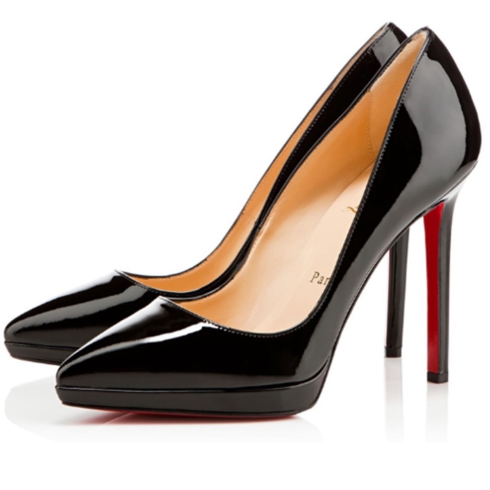 Christian Louboutin Pigalle Plato patent leather heels RETAIL 845